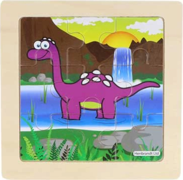 Dřevěné puzzle dinosaurus Stegosaurus 9 dílků
