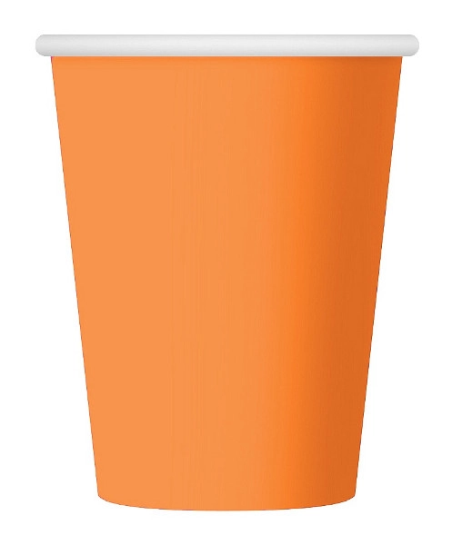 Oranžové papírové kelímky 6 ks