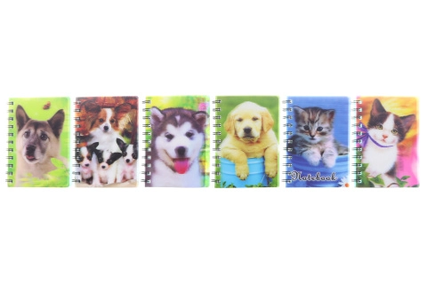 Zápisník A6 s 3D motivem pejsci a kočičky