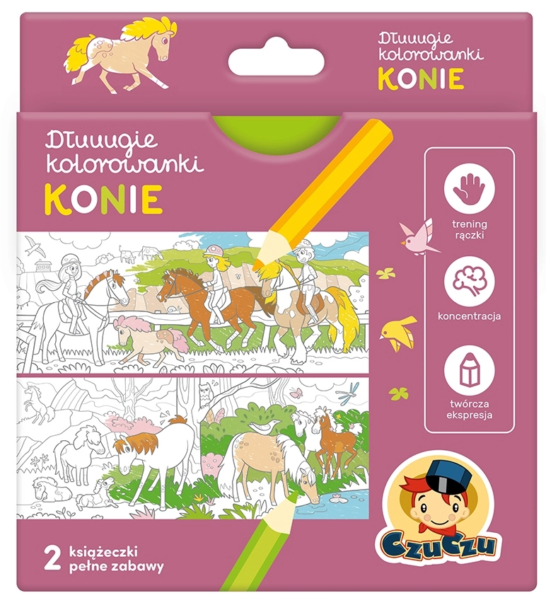 Dlouhé omalovánky Koně – kreativní sada pro děti CZUCZU