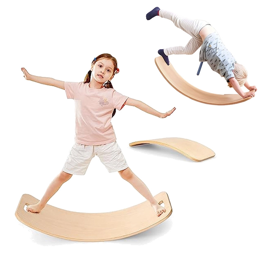 Dřevěná balanční deska KREA Balance Board s filcem