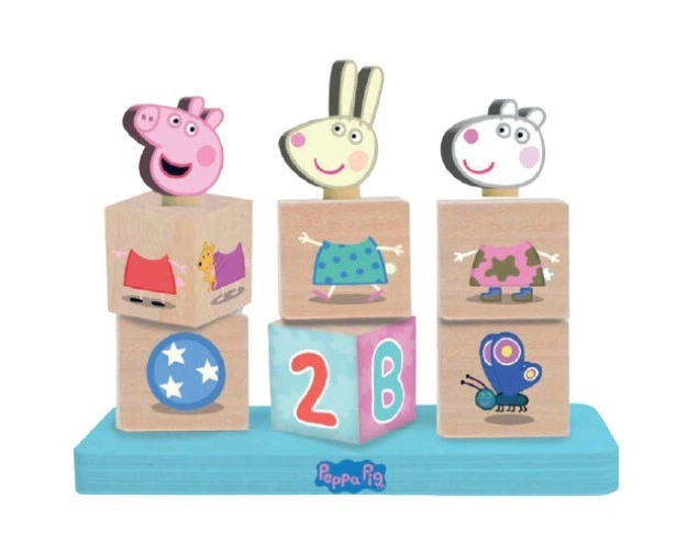 Craft Creative Dřevěné kostky Prasátko Peppa s figurkou