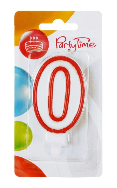 Narozeninová svíčka číslo 0 červená
