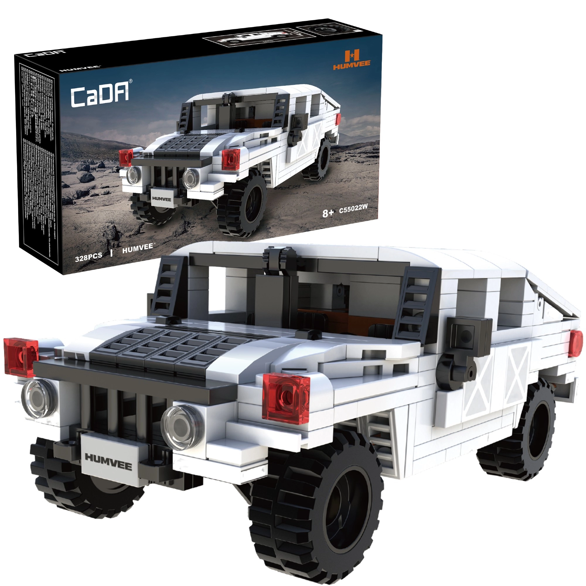 CaDA Humvee bílé terénní auto ze stavebnice