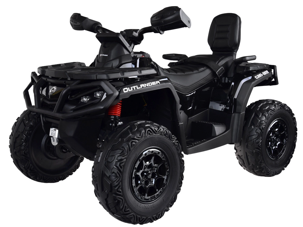 Dětský elektrický čtyřkolový vozík CAN-AM OUTLANDER 4x4 24V pro 2 děti s LED panelem – černá