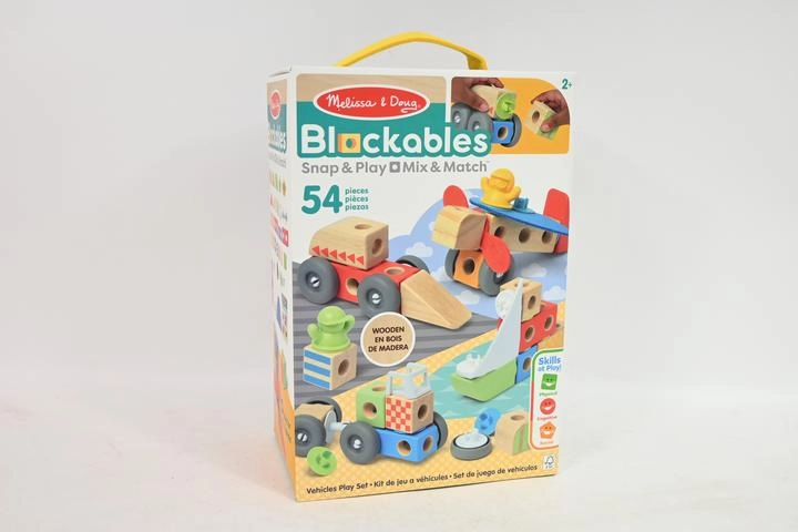 Melissa & Doug Blockables dřevěné stavební kostky vozidla