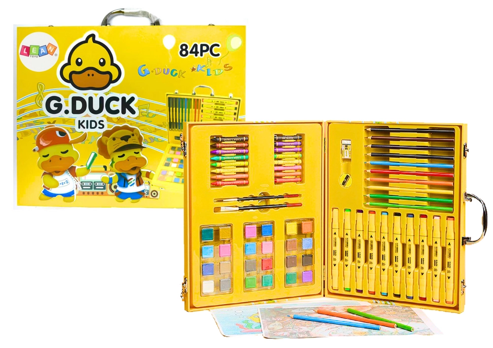 Lean Toys Umělecká sada v kufru Yellow Duck 84 El