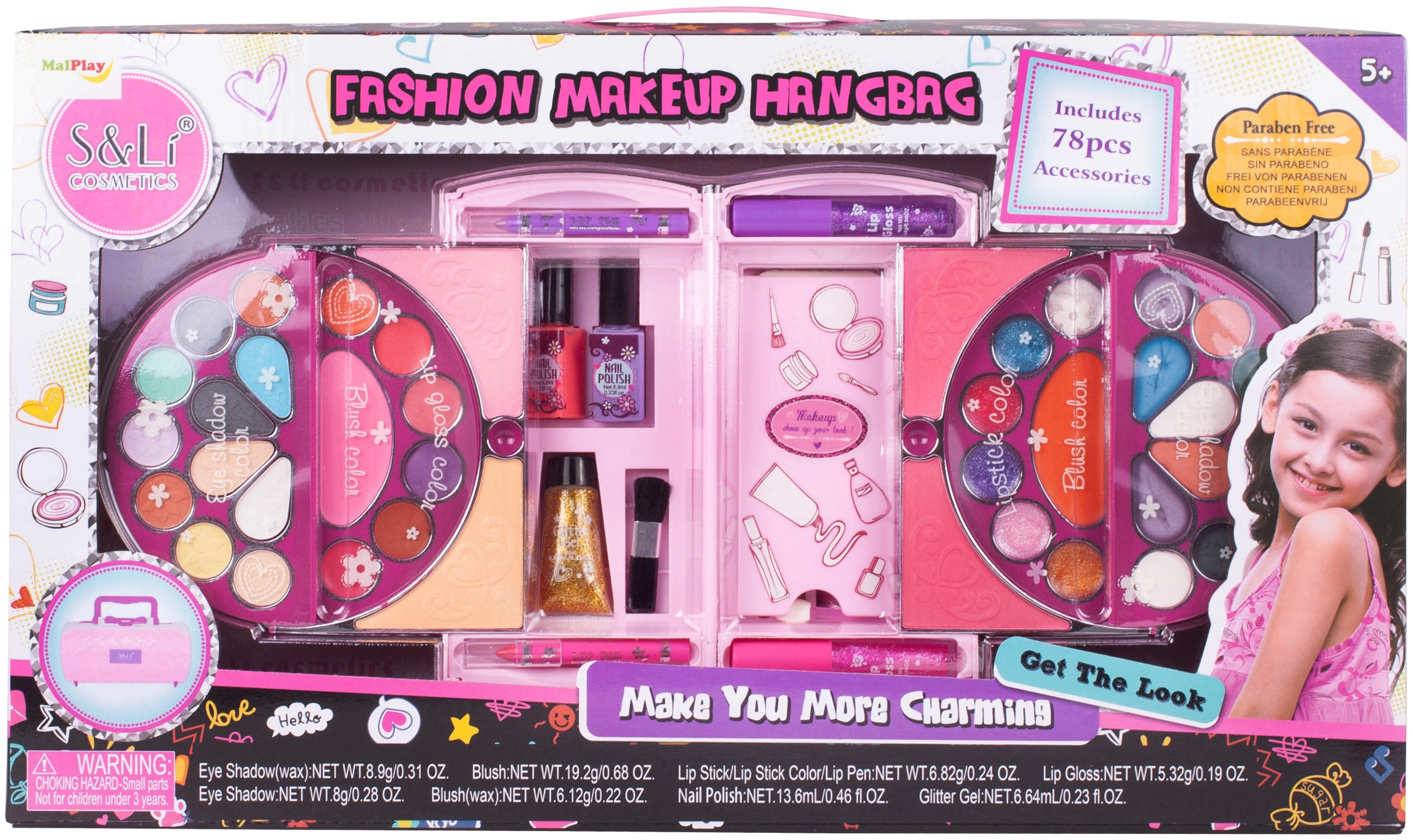 kufřík na líčení fashion – kosmetická sada 78 dílů