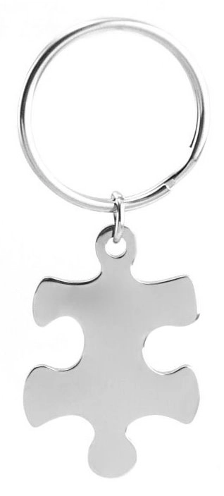 Ocelový přívěsek na klíče Puzzle Levý