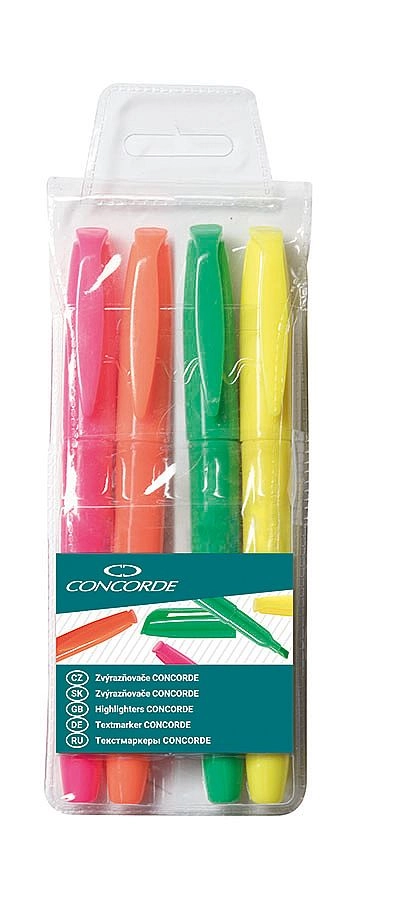 Sada zvýrazňovačů CONCORDE, 4ks sada CONCORDE