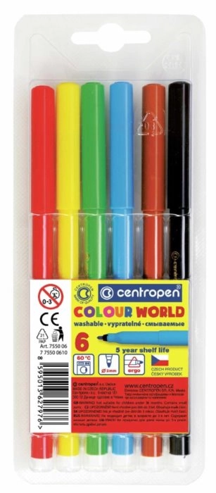 Levně Centropen sada fixů 6 barev