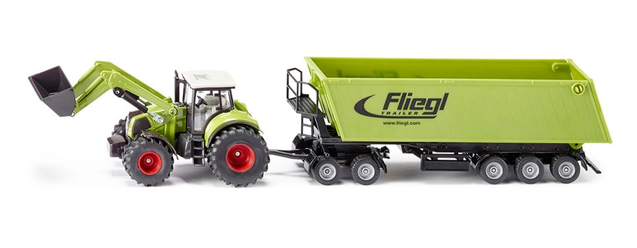 Levně Siku Farmer Traktor s předním nakladačem a přívěsem 1:50