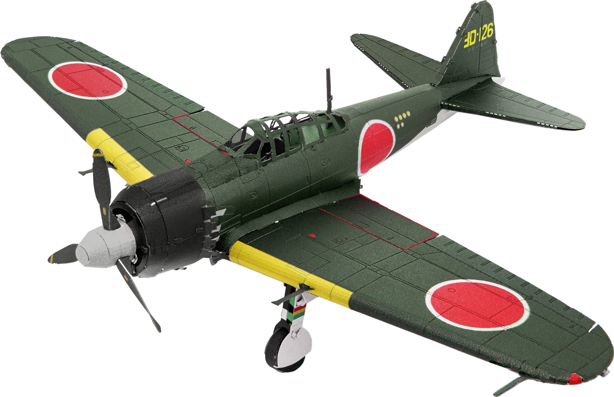 Metal Earth 3D puzzle Mitsubishi Zero barevné