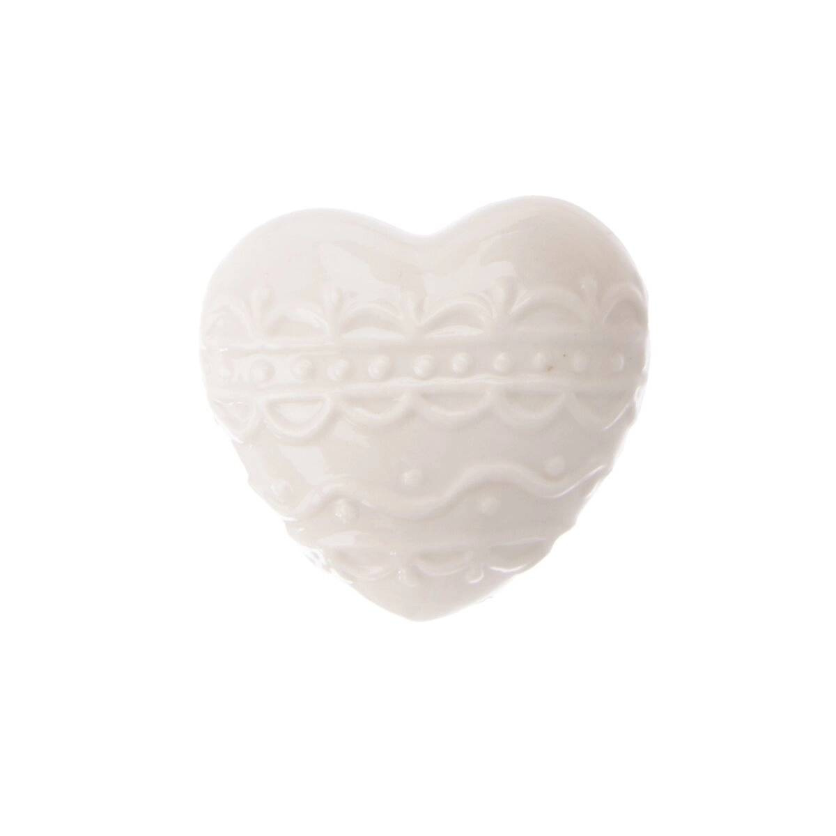 Porcelánové srdce bílé 6 × 4 × 6 cm