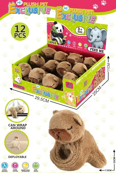 Plyšový náramek kapybara 11 × 7,5 cm