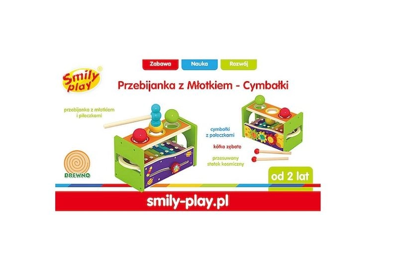 Smilp dřevěná zatloukačka s kladívkem a cymbálky