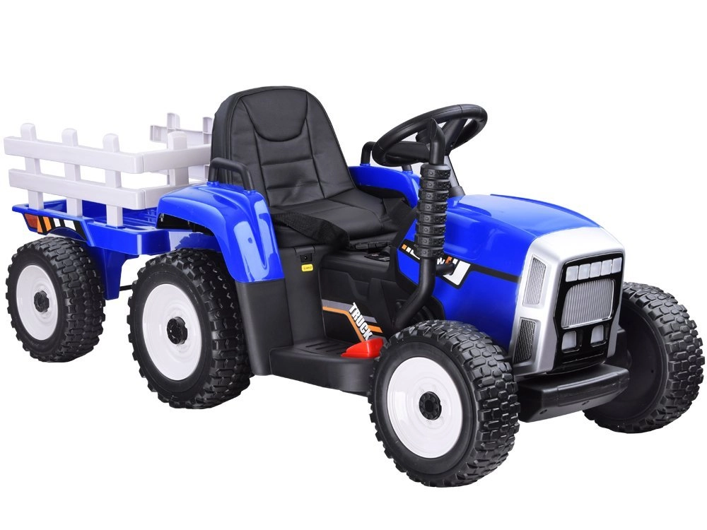 Dětský traktor s přívěsem na dálkové ovládání – Modrá