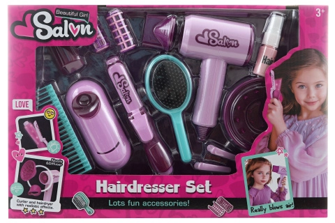 sada krásy pro malé kadeřnice s fénem a kulmou
