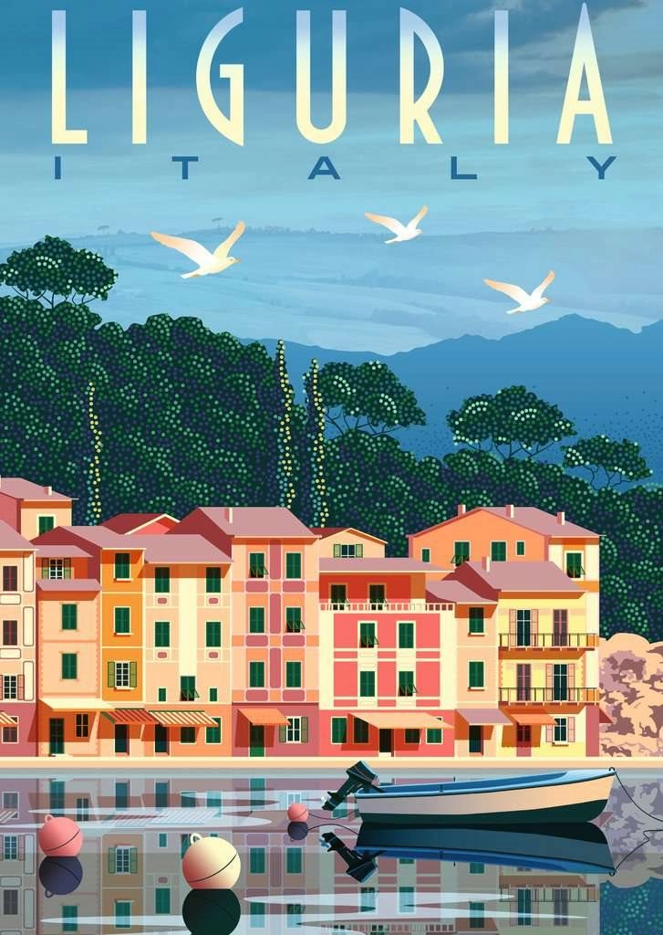 RAVENSBURGER Pohlednice z Ligurie 1000 dílků