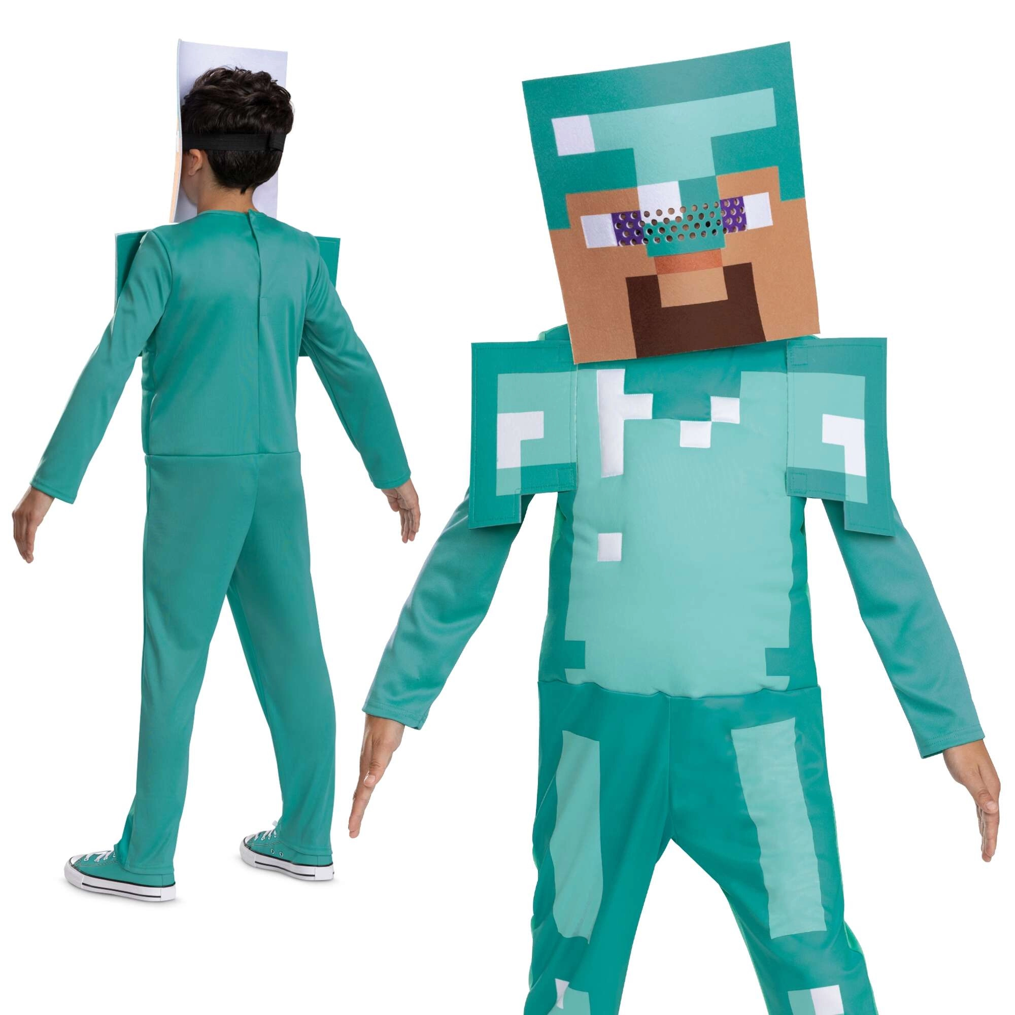 dětský kostým steve v diamantovém brnění Minecraft 127–136 cm (7–8 let)