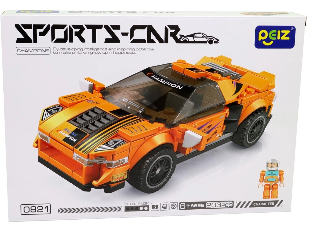 Malý mechanik – závodní auto, stavebnice 203 ks