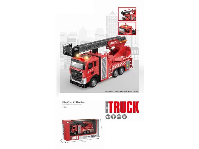 Kovové hasičské auto se světlem a zvukem