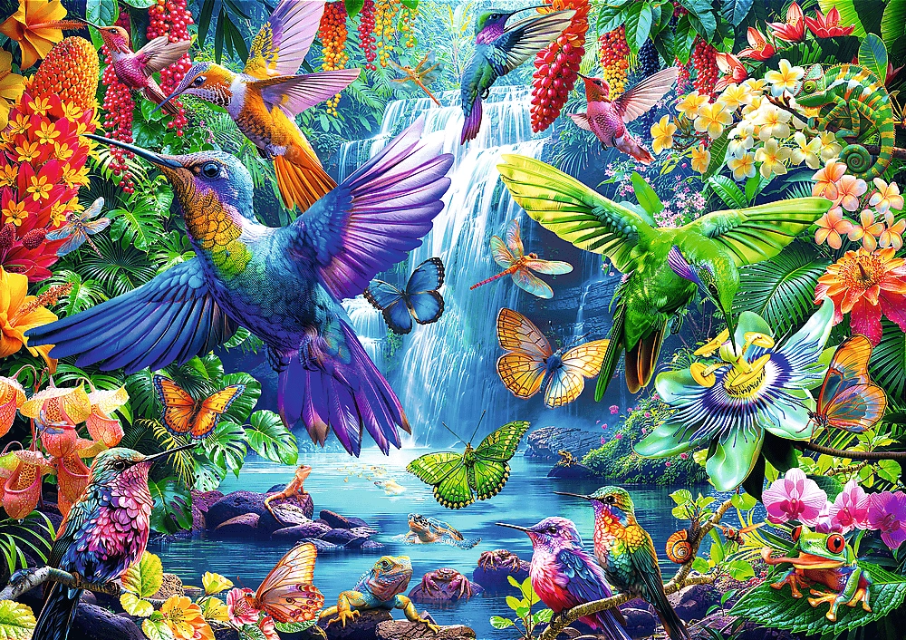 Puzzle Kolibříci v tropech 1000 dílků