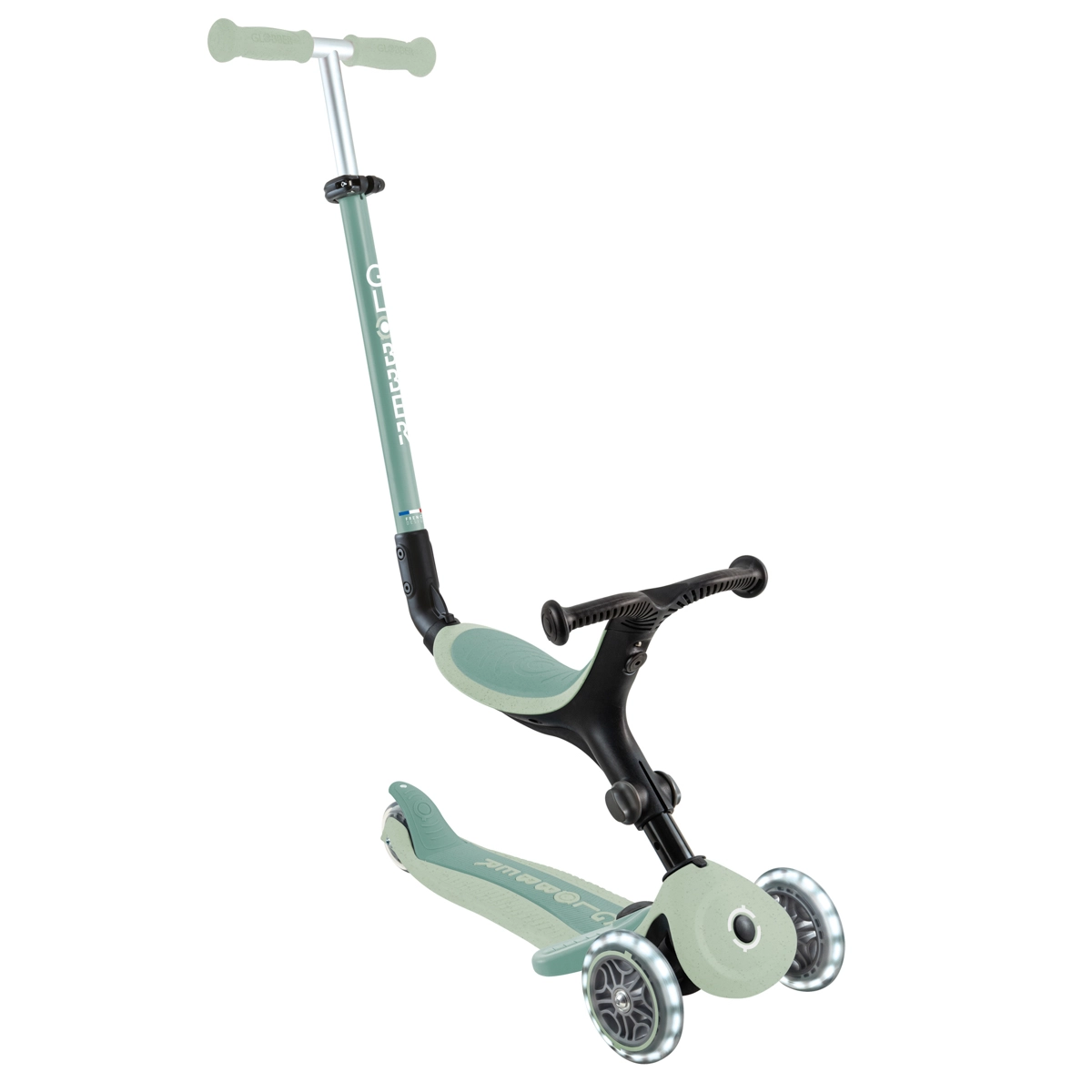 Globber go-up active lights ecologic 3v1 pistáciová