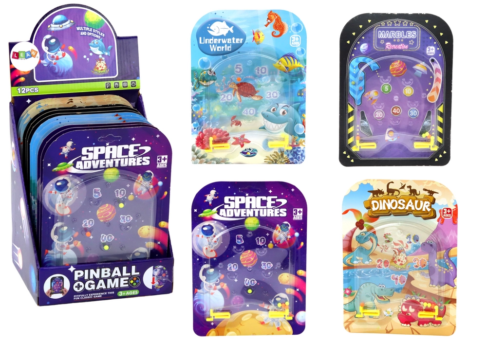 Lean Toys Kapesní hra Pinball Flipper Vesmírná dinosaurů Ocean