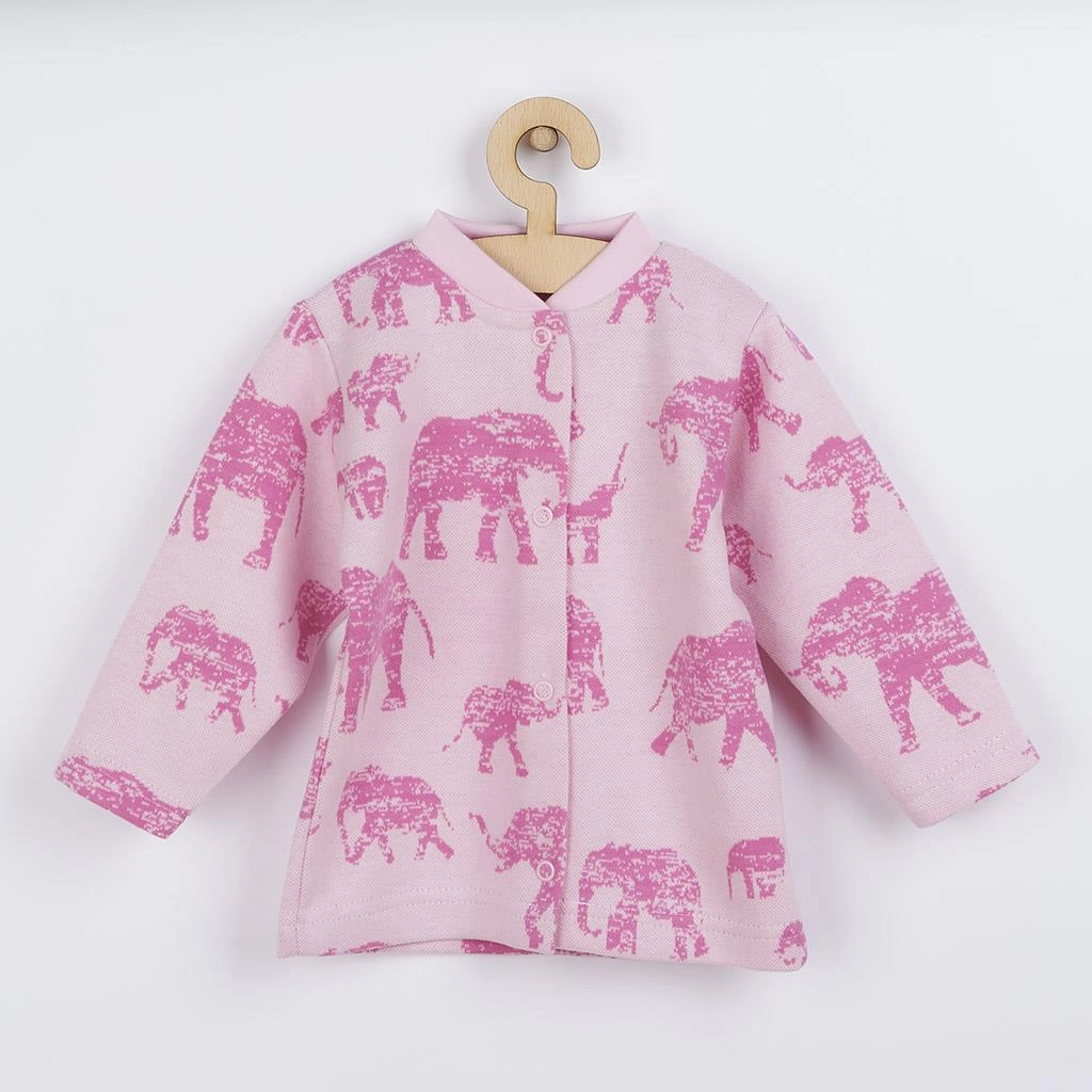 Kojenecký kabátek BABY SERVICE Sloni růžový