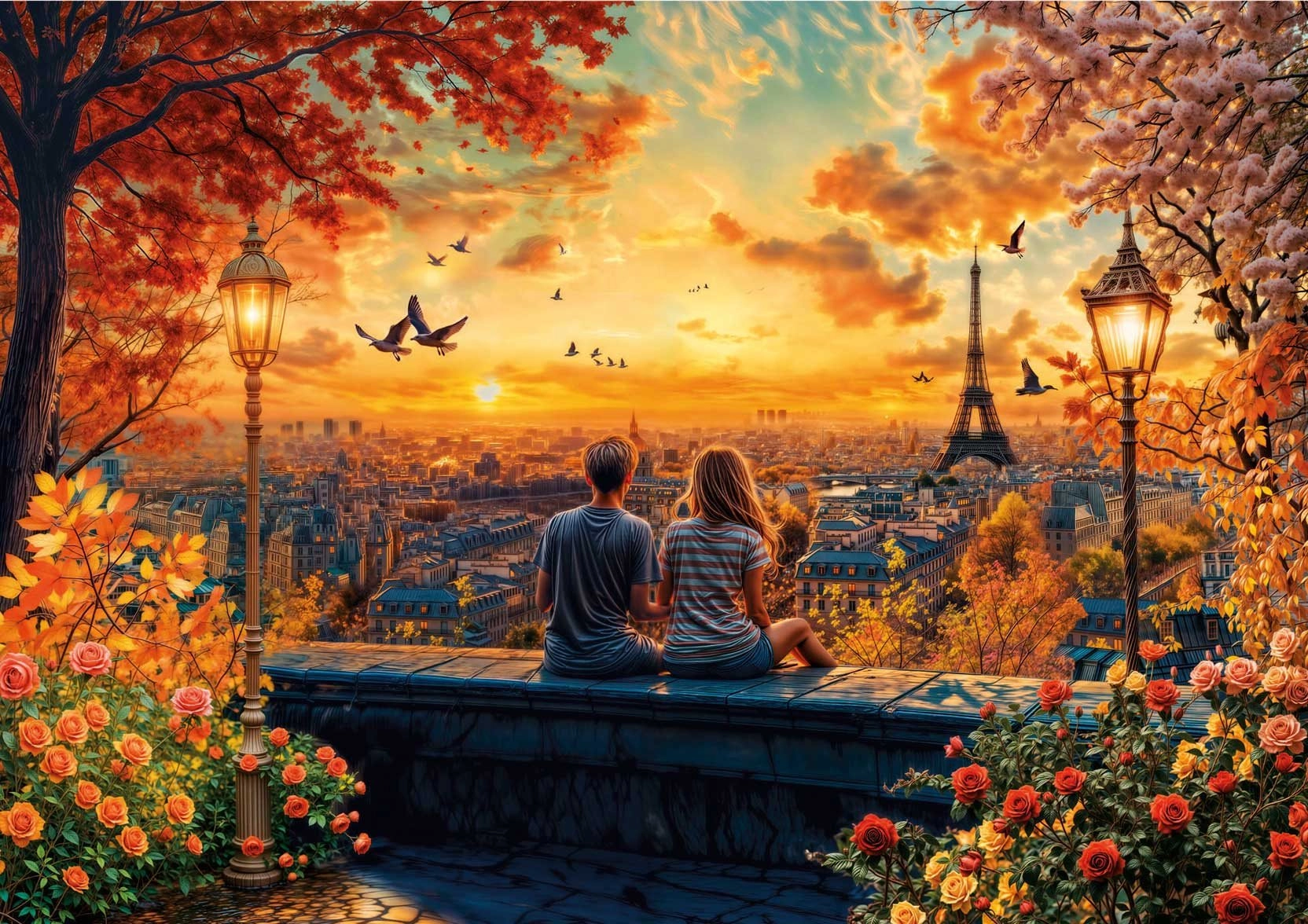 Educa puzzle Zamilovaní v Paříži 1500 dílků