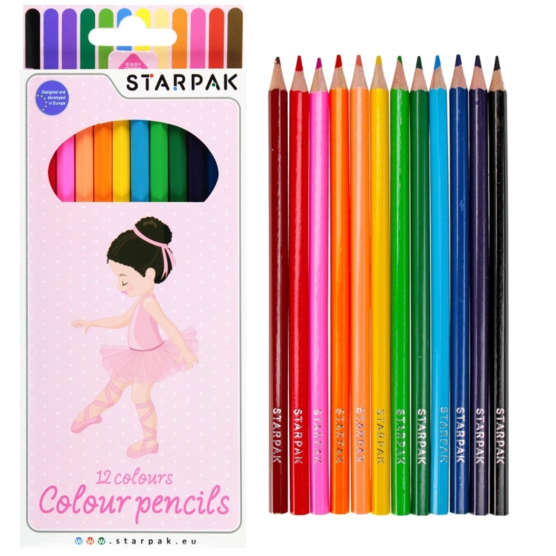 Barevné pastelky balerína, sada 12 barev