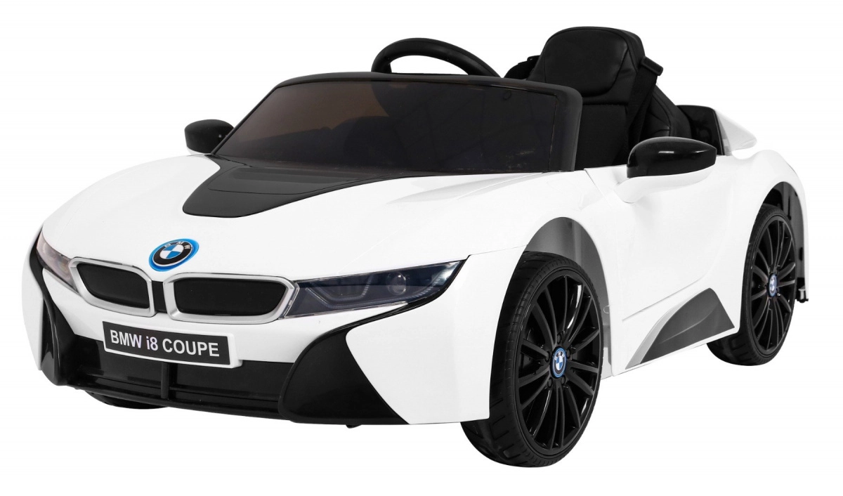 Levně Dětské elektrické autíčko BMW I8 Coupé bílé s dálkovým ovládáním