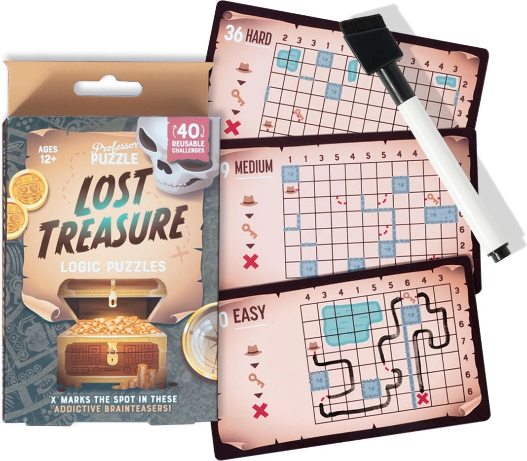 Professor Puzzle logická hra Lost Treasure – sada hádanek na cestu