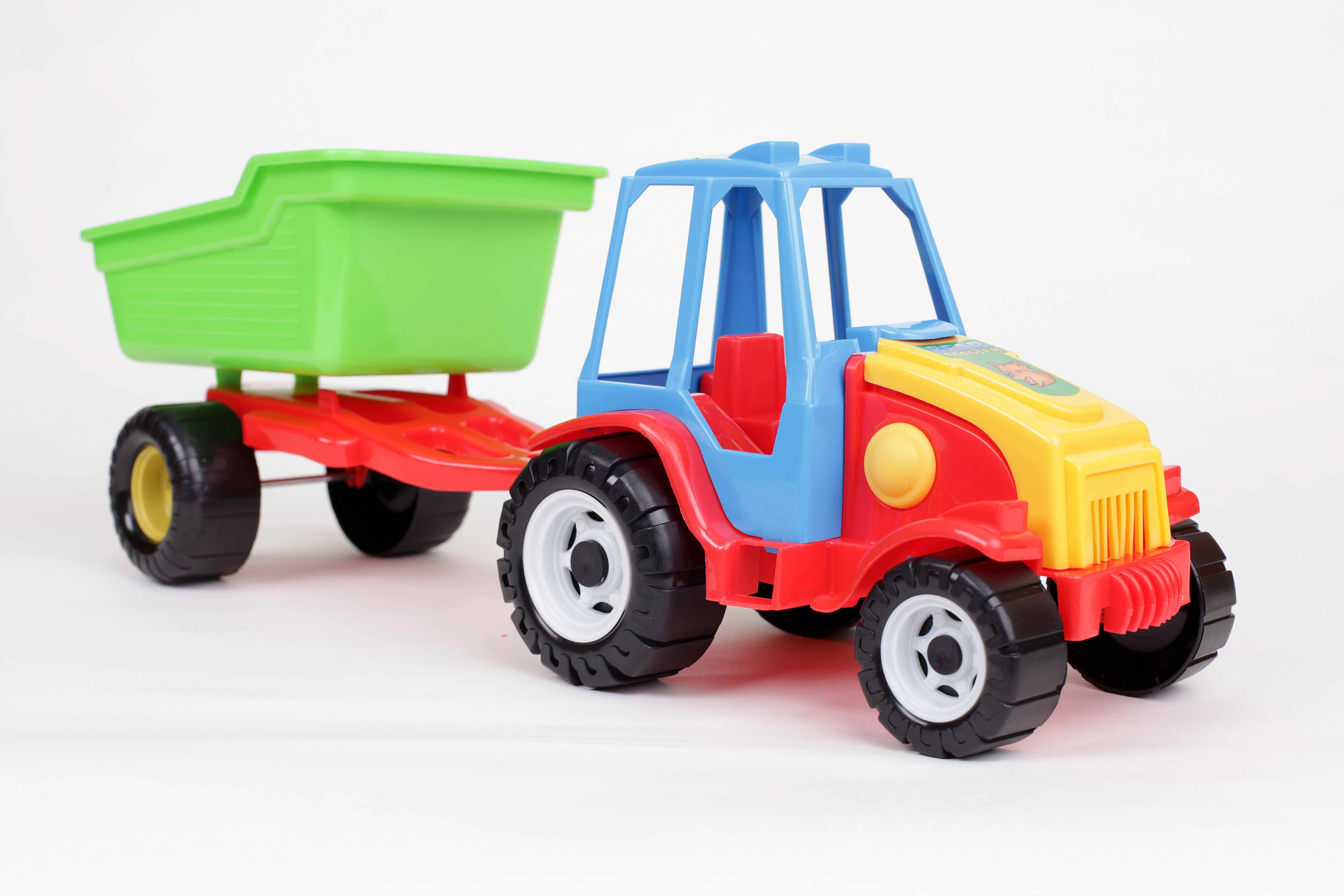 Plastový traktor s vyklápěcím přívěsem pro děti