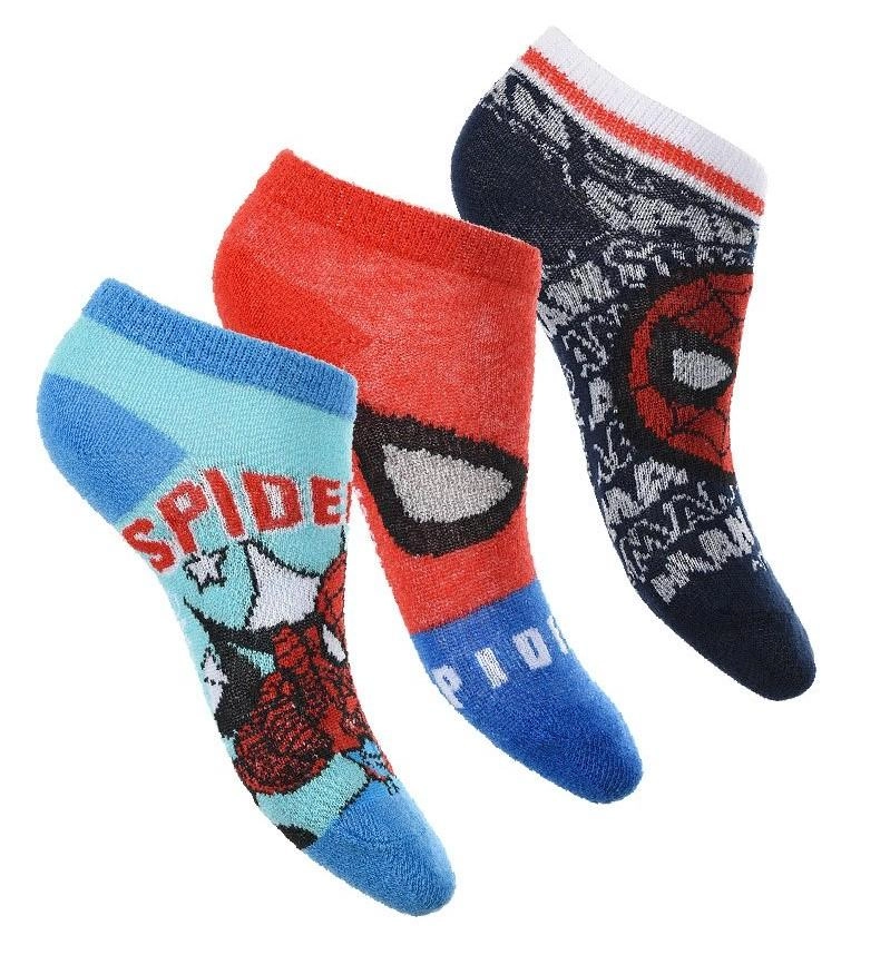 Dětské kotníkové ponožky Spider-Man - 3 ks – Velikost: 23-26
