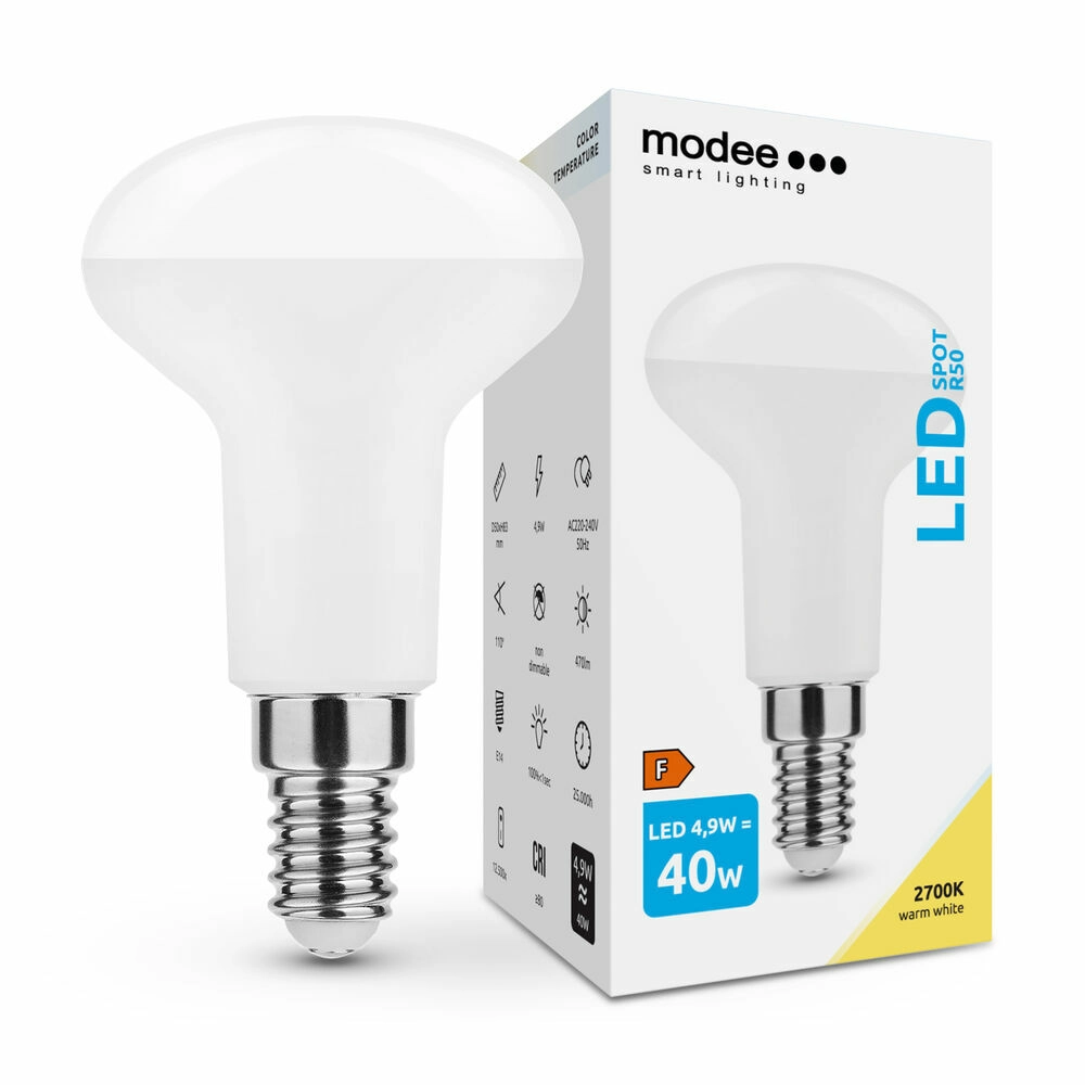 Levně Modee Smart Lighting LED žárovka E14 4,9W teplá bílá ML-R502700K4,9WE14A