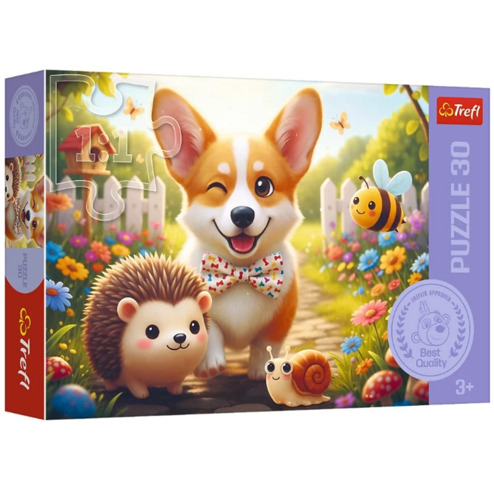 Puzzle 30 dílků – Den s corgim – Trefl