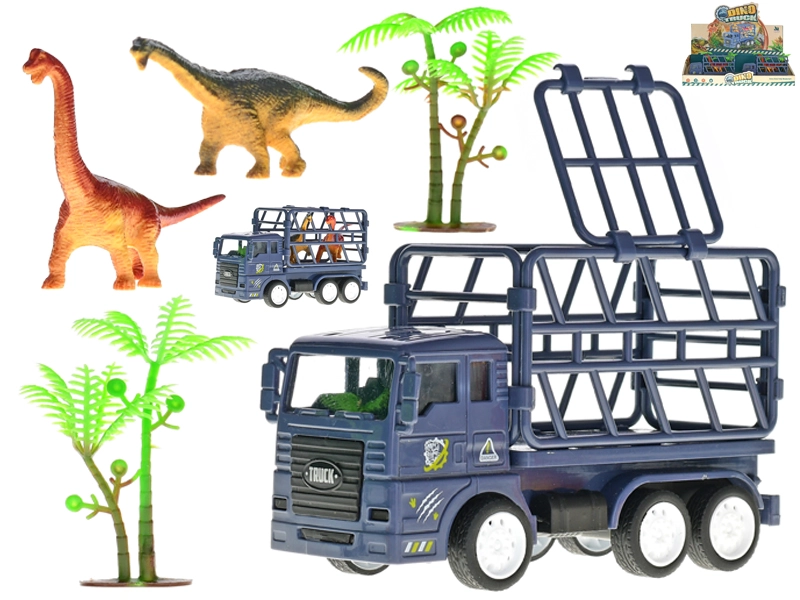 Nákladní auto 14 cm na setrvačník s dinosaury