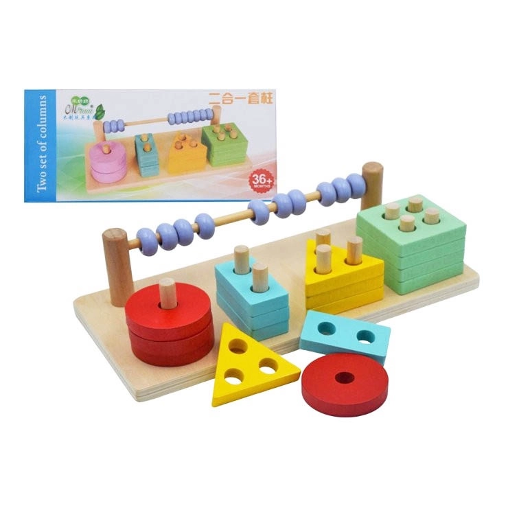 Dřevěná motorická hra s tvary a počítadlem