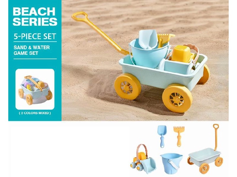 Plážový vozík na písek a vodu – modrý