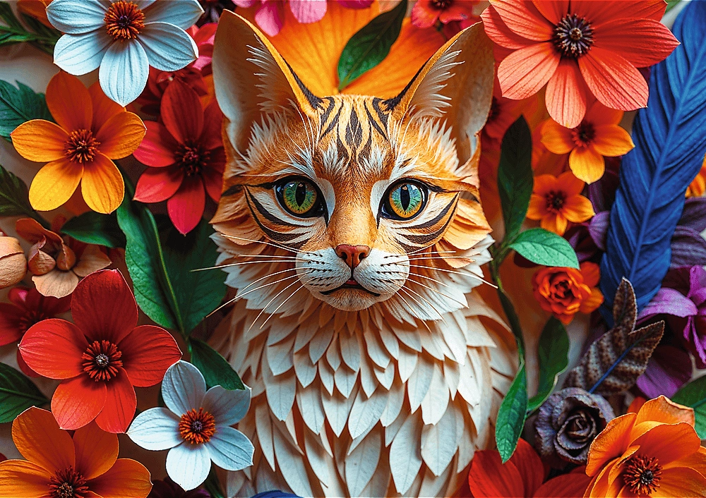 Puzzle paper art: kočka 1000 dílků
