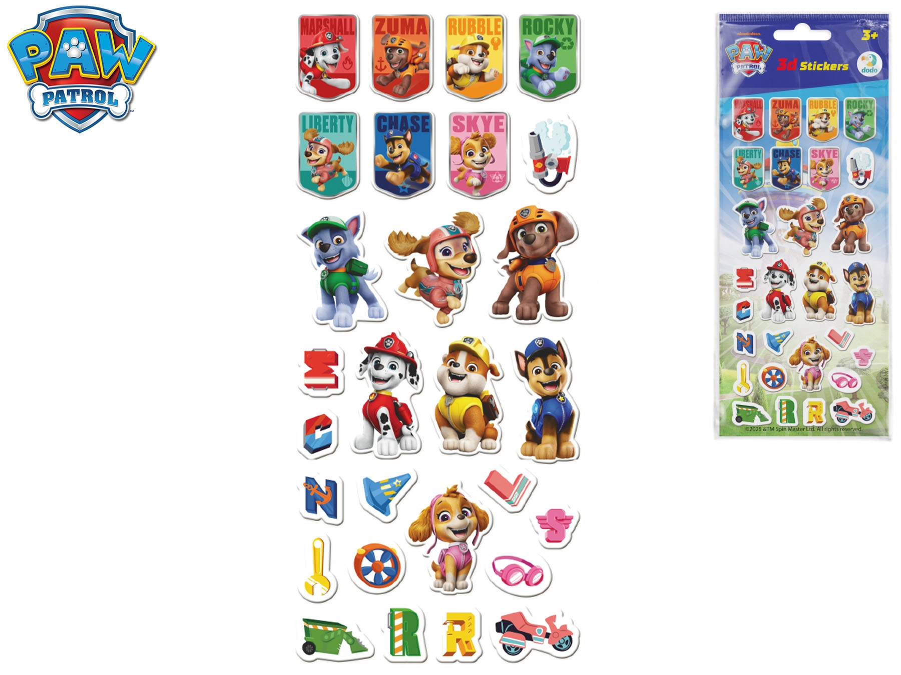 Sada 3D samolepek Paw Patrol