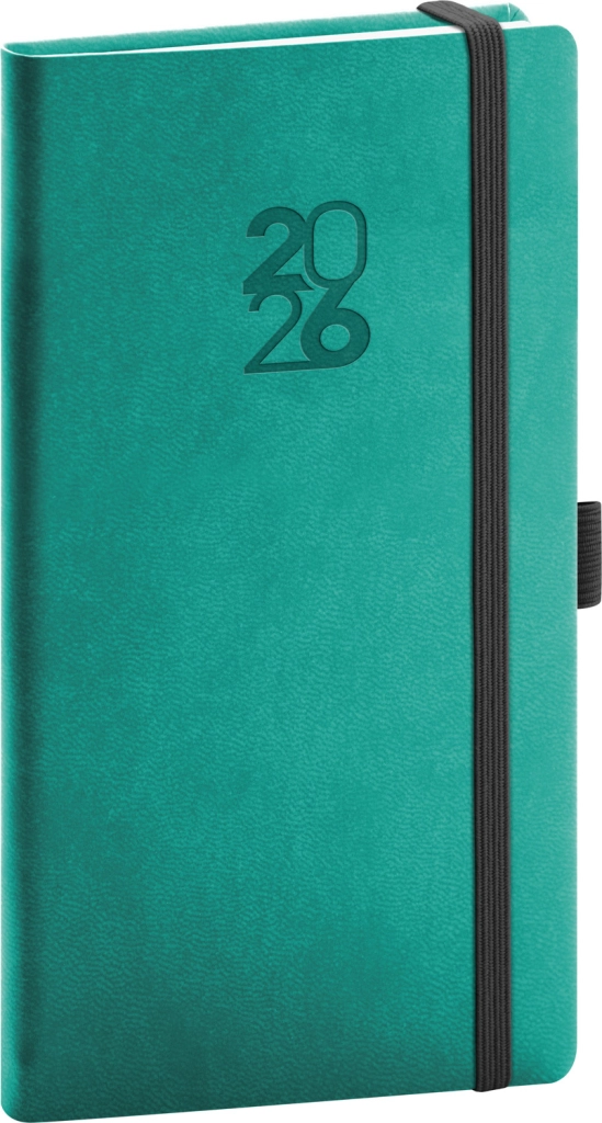 NOTIQUE Kapesní diář Aprint Top 2026, tyrkysový, 9 x 15,5 cm Presco Group