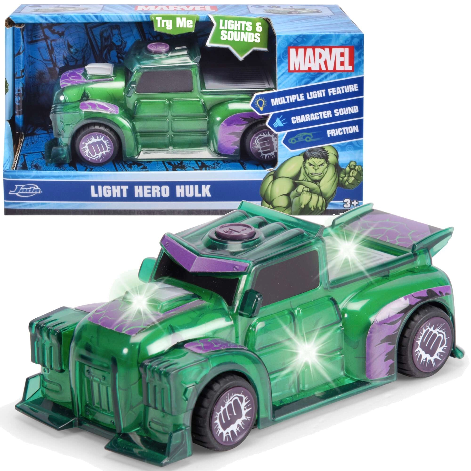 Marvel Light Hero Hulk svítící a zvukové auto