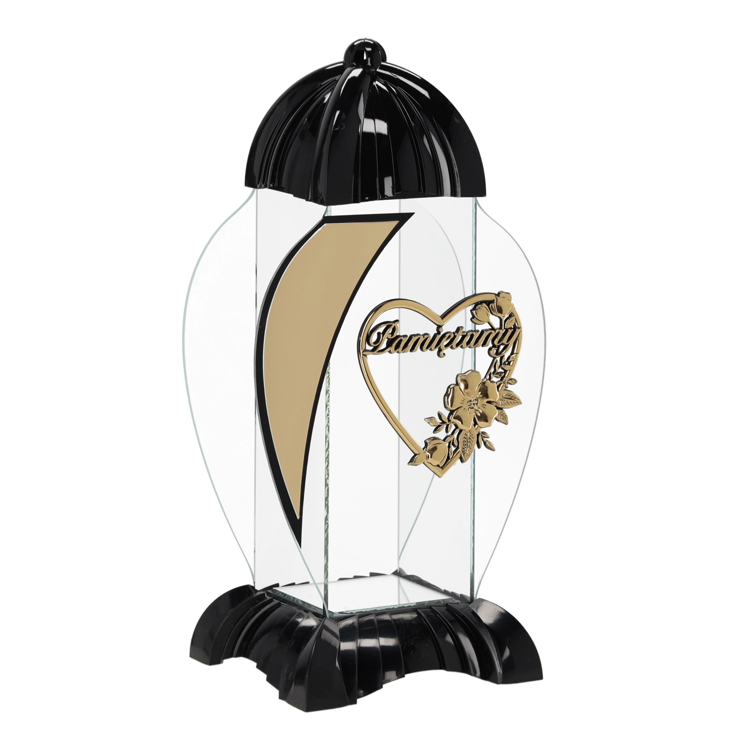 Lampion Art Deco srdce černý - 1 kus