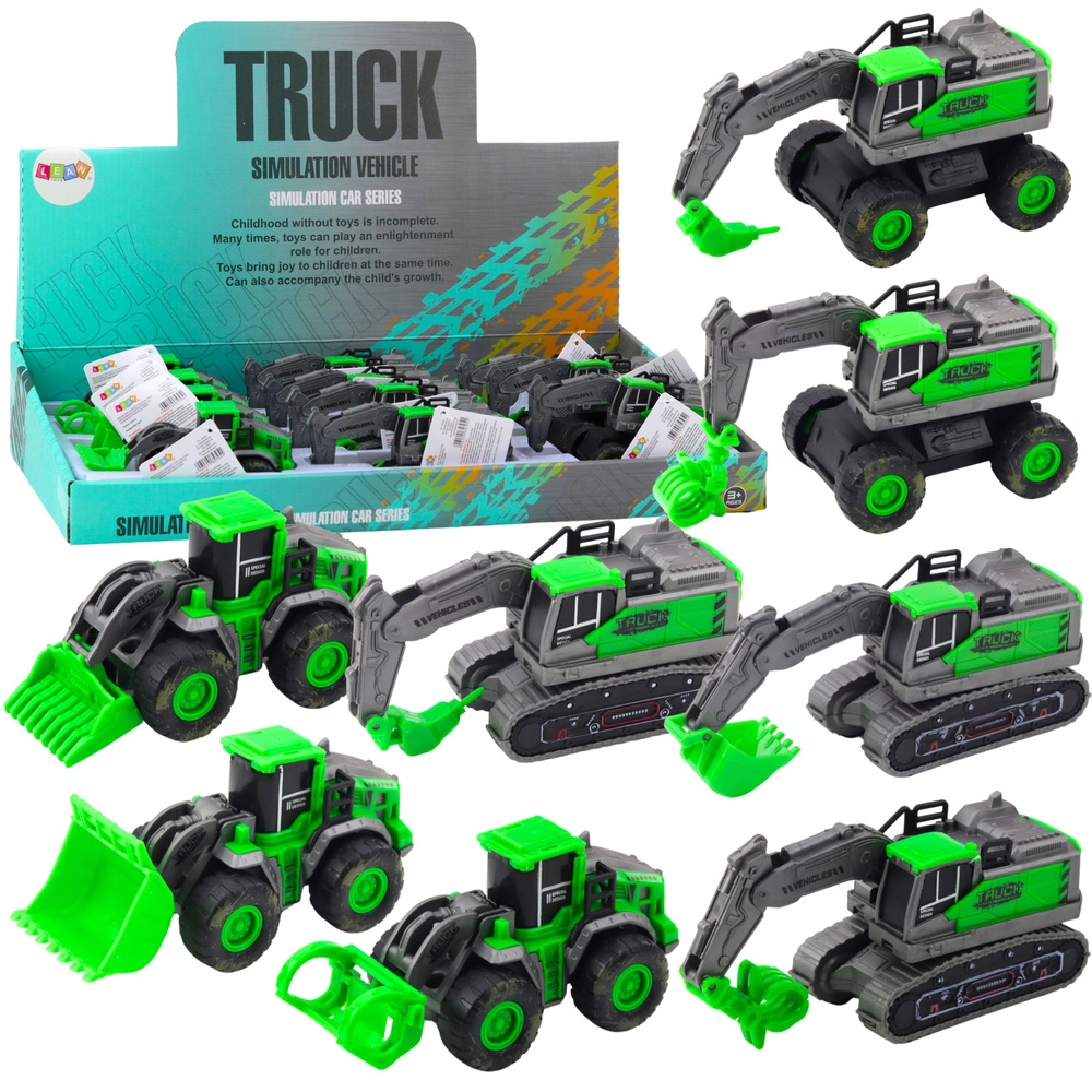 Lean Toys Stavební vozidlo Bagr Green Friction Drive