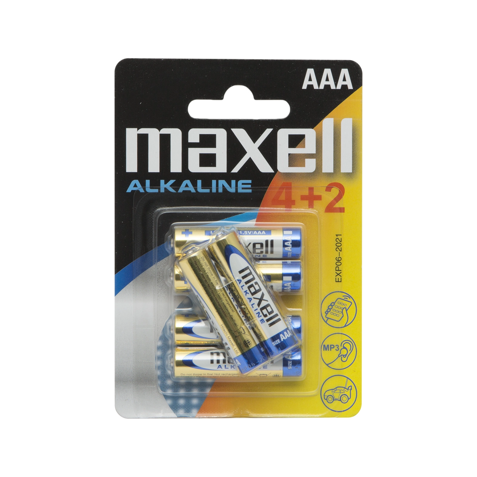 Mikrotužková alkalická baterie AAA LR03 1,5 V, 6 ks