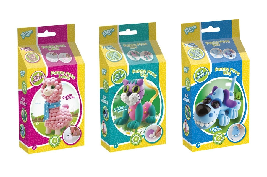 Levně Totum pěnová zvířátka z modelíny Foam Dough – DIY sada