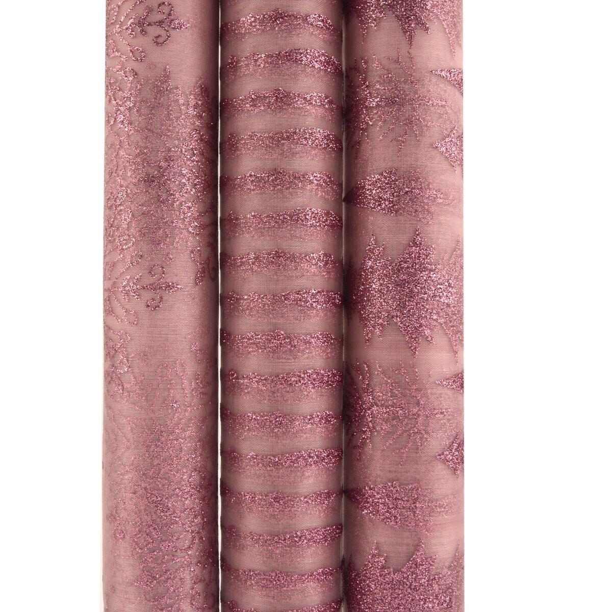 Růžová organza z polyamidu s flitry 30 × 200 cm